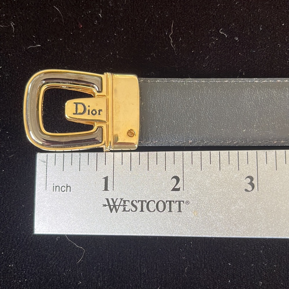 Minimalist Dior buckle with reversible black and brown belt size 34 - Picture 7 of 12